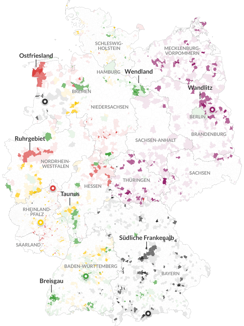 Wo die Hochburgen der Parteien sind Wo die Hochburgen der Parteien sind
